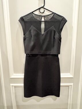 Express Black Illusion Mesh Mini Cocktail Party Dress Size S